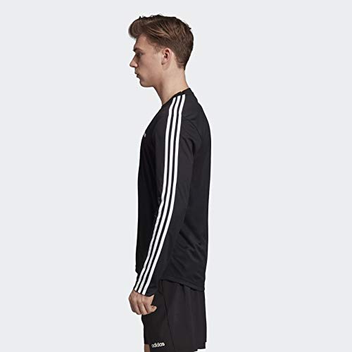 adidas Designed 2 Move 3-Stripes Long Sleeve Tee, Black, Medium