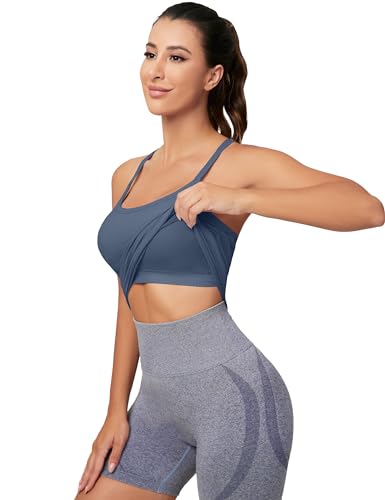 Image of MathCat Workout Tank Tops for Women with Built in Bra, Sleeveless Gym Tops Seamless Racerback Athletic Yoga Shirts