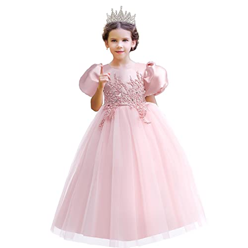 Robe de demoiselle d'honneur rose pour mariage et cortège de princesse