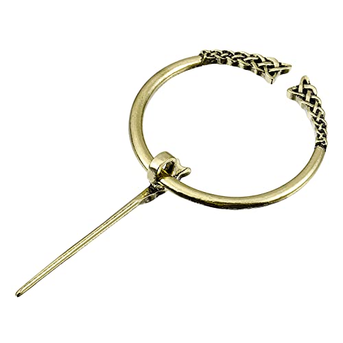 Image of uxcell Vintage Brooch Cloak Pin, Penannular Brooch Cloak Clasp Scarf Pin Shawl Pin Cardigan Brooch Buckle for Women Men Costume Accessory