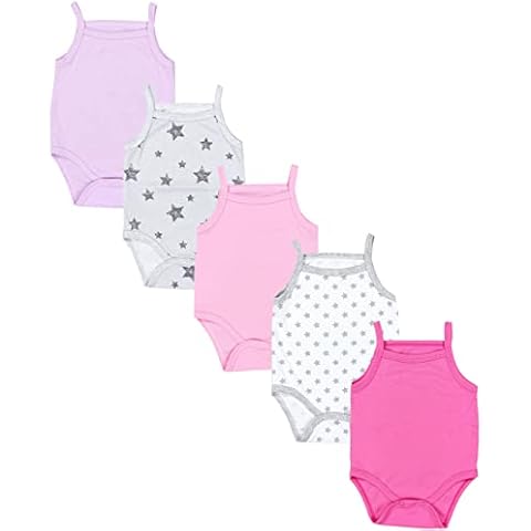TupTam Baby Girl Sleeveless Bodysuits 5 Pack Cover
