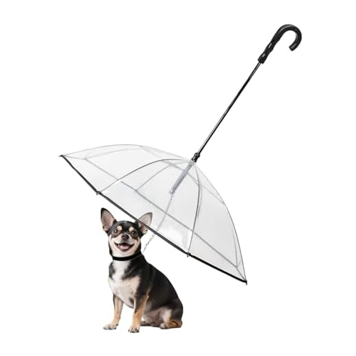 Enjoying Correa de Paraguas para Mascotas, Resistente a la Lluvia, a Prueba de Nieve, para Perros pequeños, Paraguas Ajustable para Perros