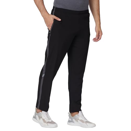 Image of berge' Men's Polyester Track Pant with Secure Zipper Side Pockets for Sports|Exercise|Gym|Running|Casual Wear|Lower Tracks Pant