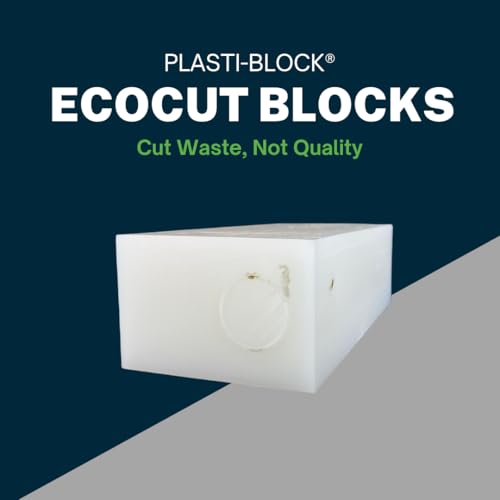 Image of Eco-Cut: High-Density Polyethylene (HDPE) Plastic Block 2 inch x 3 inch x 6 inch - for Machining, Home Improvements, Prototypes, DIY Projects, Engineering