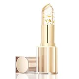 PIN&WEI Color Changing Lipstick, Gold Crystal Ph Lipstick Color Changing, Long Lasting Moisturizing Glossy Shine Lip Gloss, Deep Nourishment (1pcs)