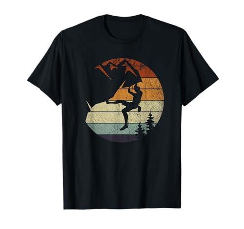 Retro Bouldering Mountain Climber Climb Sports Rock Climbing T-Shirt