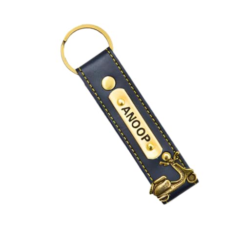 Image of Personalized Leather Keychain | Customised Leather Keychain for Men & Women | Added with Name & Charm