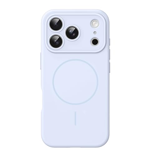 Image of JETech Magnetic Silicone Case for iPhone 17 Pro, Mist Blue | Compatible with MagSafe, Silky Soft Touch, Full Camera Lens Protection, Shock Absorbing Phone Cover