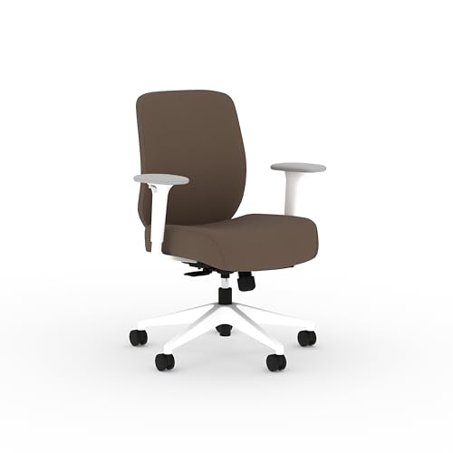 Image of HON Altern Ergonomic Fabric Office Chair, Low‑Back Desk Chair with Adjustable Arms, Seat Slide, Synchro‑Tilt, Rolling Computer Seat for Home Office, White Frame, Bark