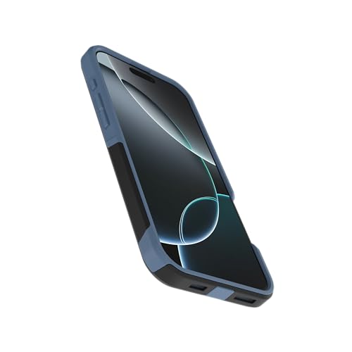 Image of OtterBox iPhone 16 Pro Max (Only) - Commuter Series MagSafe Case - Sovereign Navy (Black & Blue) - Built-in Magnets - Slim & Tough - Pocket-Friendly - with Port Protection