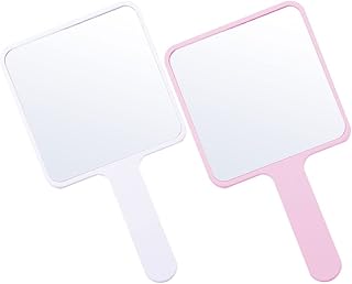 minkissy Mirrors 2pcs Hand Mirror Handheld Cosmetic Mirror with Handle for Makeup Portable Travel Mirror for Men and Women White and Travel Makeup Mirror Handheld Mirror Handheld Mirror