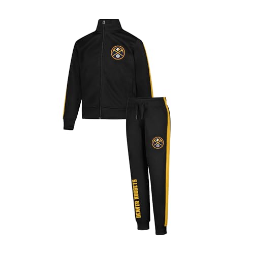 Ultra Game Youth NBA Official Fleece Hoodie Pullover Sweatshirt & Jogger Set, Denver Nuggets, Black, 8