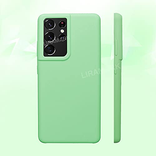 Image of LIRAMARK Liquid Silicone Soft Back Cover Case for Samsung Galaxy S21 Ultra (Mint Green)