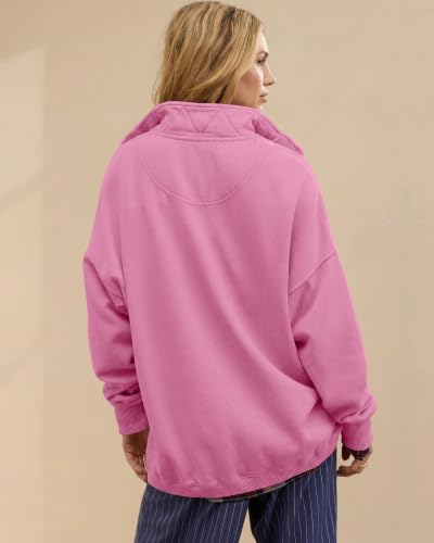Image of Gacaky Sweatshirt for Women Oversized Henley Neck Pullover Top Fall Outfits | Oversized Silhouette, Quilted Placket Detail, Henley Sweatshirt, Comfort Soft Sweaters, Fall Winter Fashion Outfits Clothes