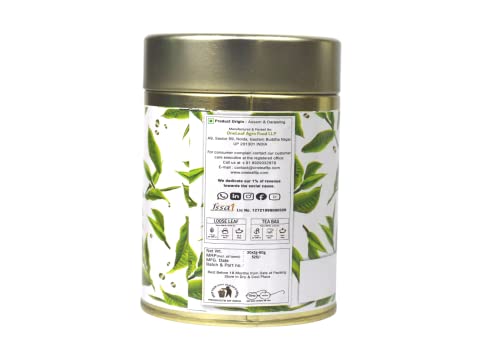 Image of ONELEAF Blue Pea Green Tea for Skin Glow & Digestion | Non-Bitter Butterfly Pea Pyramid Tea Bag | Helps in Stress Relieving | Refreshing Cool Beverage Iced Tea- 60gm Tin Container (Pack of 30 Tea Bags)