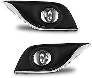 AUTOWIKI Fog Driving Light Kits Assembly fit for 2015-2018 Nissan Versa 4 Door Sedan With Clear Lens 2PCS OEM Replacement with Switch and Wiring Kit
