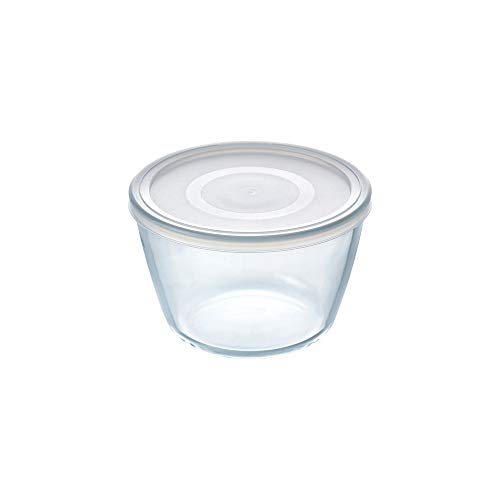 Pyrex Cook&Freeze - Contenitore Rotondo con Coperchio, 12 cm-0,6 l, in Vetro borosilicato Extra Resistente, Adatto al Forno