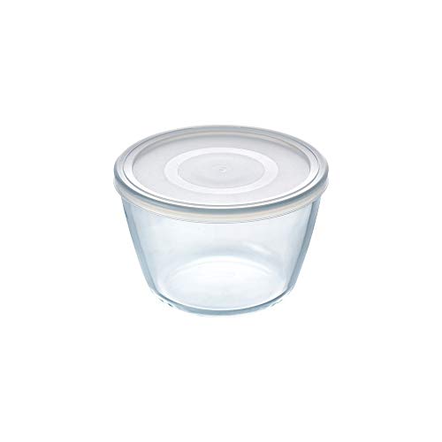 Pyrex Cook&Freeze Récipient Rond avec Couvercle 12 cm-0,6 L, Verre Borosilicate Extra résistant, adapté au Four