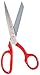 Mundial 8-Inch Industrial Forged Bent Trimmer Dressmaker Scissors, Micro-Serrated Carbon Steel Blades, Nickel-Plated, Ergonomic Red Handles