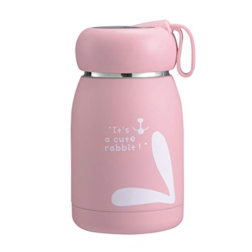 Clenp Botella De Agua, Botella Anticorrosión De La Taza De Agua del Acero Inoxidable De La Exhibición De La Temperatura De 320ml para La Oficina Rosa con Pantalla Digital Cover