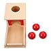 STOBOK Montessori Objekt Beständigkeit Box Holz Spielzeugtablett Und Balltropfen Montessori Objekt Beständigkeitskiste mit Tablett Und Kugel Holzkinder Frühe Pädagogische Spielzeug 1 Set
