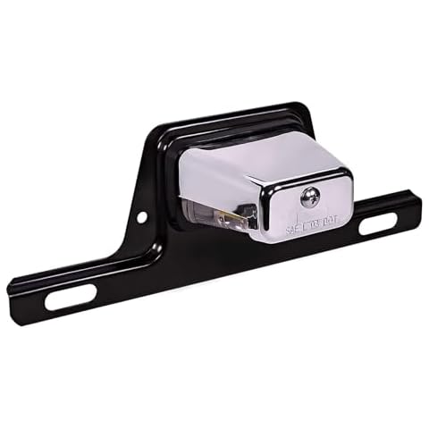 PerfecTech LED License Plate Light Waterproof 12V DC License Tag Light with Holder Drainage Hole Steel Bracket Mount ABS Housing PC Lens for Trailer Truck Pickup UTV ATV RV Boat (Chrome) Cover