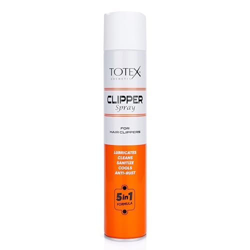 Totex Clipper Spray 400ml 5-in-1 Lubricates Cleans Disinfects Cools & Anti-Rust | Disinfectant Spray for Hair Clippers Trimmers Electric Shavers Barber Use