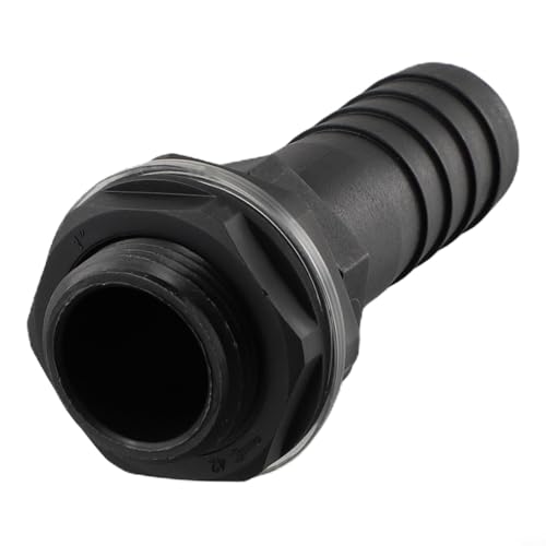 Zilimontt Conector de desbordamiento de pulgadas con tuerca y arandela para tanques de almacenamiento de agua y barriles de lluvia, compatible con tubo de desbordamiento de pulgadas, rosca BSPM de 3/4