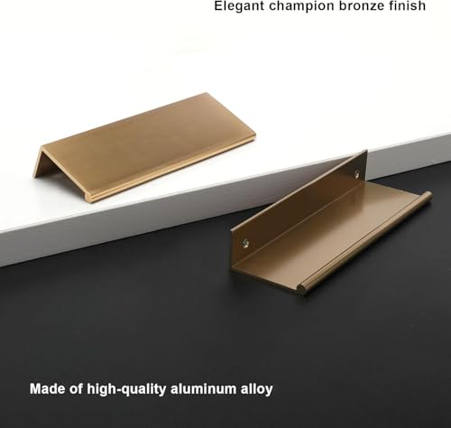 Image of Rergy 4 Pack 3 inch Cabinet Pulls Champagne Bronze Finger Pulls for Cabinets