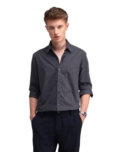 Image of Arrow Solid Slim Fit Mens Formal Shirt - 100% Cotton, Breathable & Comfortable, Full Sleeves Shirts for Men
