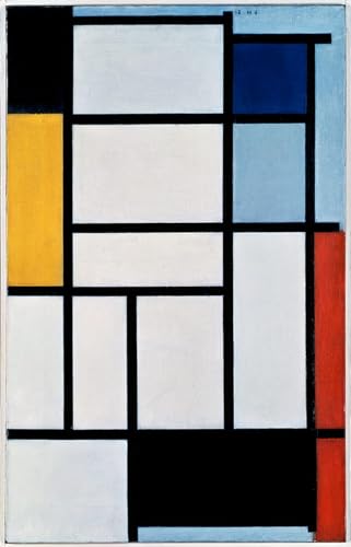 Impressions d'art mural composition avec rouge noir jaune et gris 60x90cm
