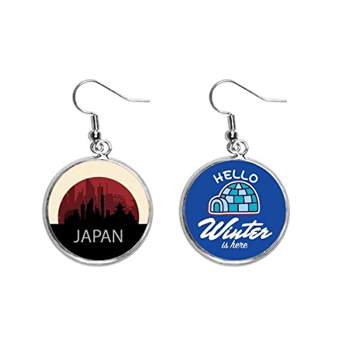 Pendientes de gota de Japón histórico en silueta invernal para mujer