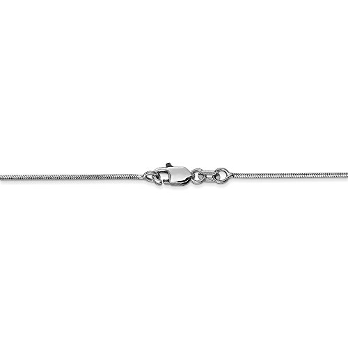 Solid 14k White Gold 1.00mm Octagonal Snake Chain Necklace - with Secure Lobster Lock Clasp4