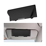 Osilly Car Sunglasses Holder, Sun Visor Eyeglasses Protective Storage Case with Hidden Magnetic Closure, Leather Automotive Glasses Organizer Box, Universal Vehicle Interior Accessories (Black)