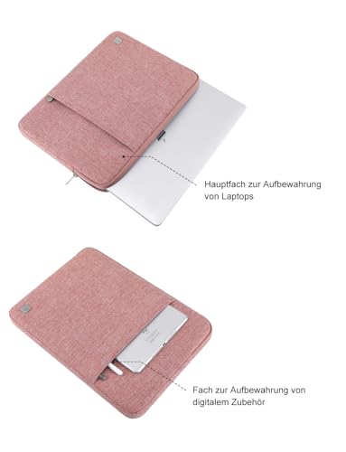 DOMISO Etui na laptopa MacBook Air M4 13", torba na laptopa 13", M4/M3/M2/M1 (2025-2018) A3240 A3113 A2681 A2337, MacBook Pro M2/A2686 M1/A2338, różowe