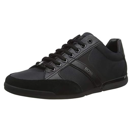 Hugo Boss Herr Saturn_Lowp_MX Low-Top Sneakers, Svart, 41 EU
