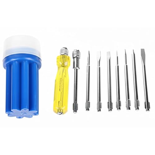 Image of Screw Driver Set with Neon Bulb Tester | Multi-Bit Interchangeable Screwdriver Kit | Heavy-Duty Steel Bits | Electrical, Home & DIY Repair Tool Set (Circle)
