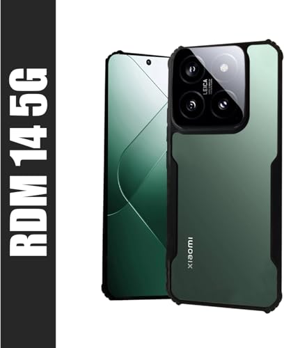 Image of AIBEX Crystal Clear Back Cover Case for Redmi 14 5G | 360 Degree Protection | Shock Proof Design | Transparent Back Cover Case (PC & TPU, Black Bumper)