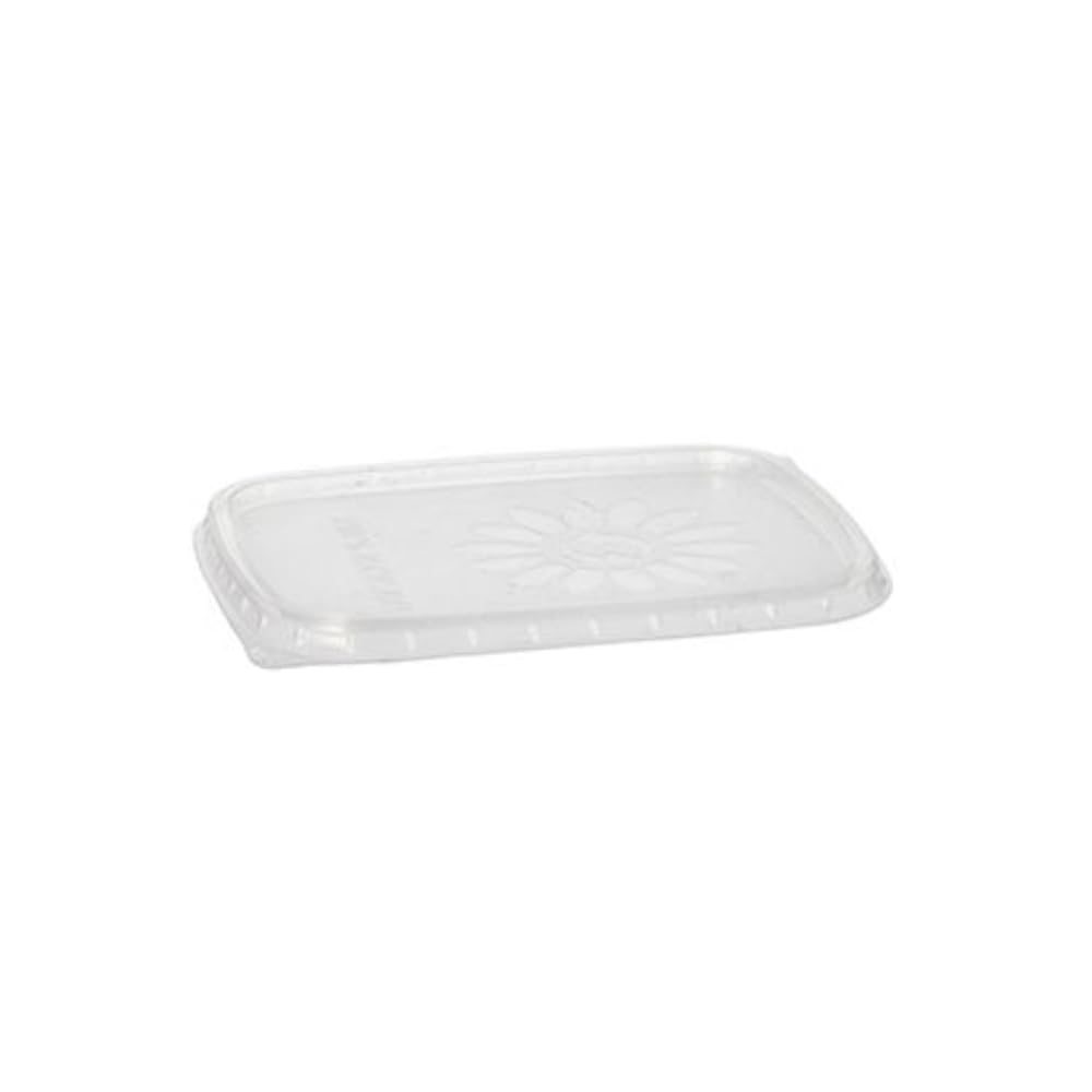 PAPSTAR 100 Deckel für Verpackungsbecher, PP eckig 0,6 cm x 8,1 cm x 10,8 cm transparent, Sie erhalten 10 Packungen á 100 Stück (insgesamt 1000 Stück)