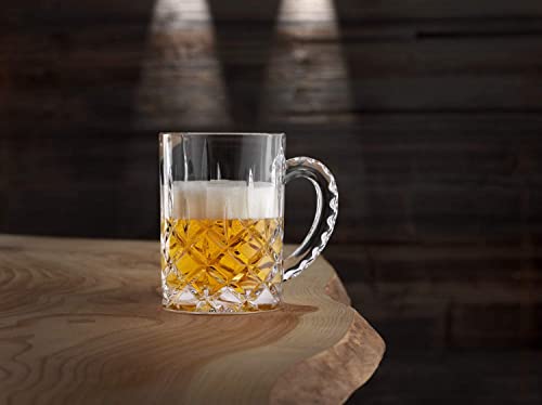 Nachtmann Noblesse Collection Beer Mug With Handle - 21.2Oz Clear Crystal Glass, Dishwasher Safe | Elegant Big Drinking Cup For Beer Lovers, Home Bar Accessories #TOP5