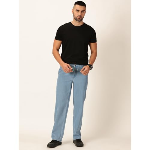 Image of Blue Jeans for Men Regular Fit - Cotton Jeans Pant for Men, Regular Denim Jeans for Boys - Light Fade Jeans for Men