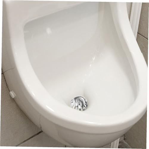 Tapón de inodoro plateado Toddmomy y filtro de acero para urinarios 5