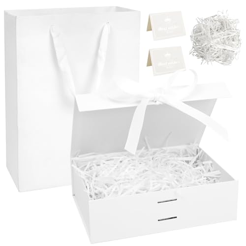 Realjoy Magnetic Gift Box with Ribbon – White