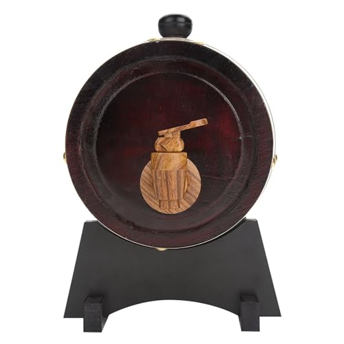 Barril de Vino de Roble, Soporte de 1.5 Litros, Mueble para Beber Hecho a Mano con Grifo Dosificador Fácil, Barril de Cerveza, Barril de Madera de Roble (1.5L)