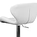 Flash Furniture Contemporary White Vinyl Adjustable Height Barstool with Curved Back and Chrome Base