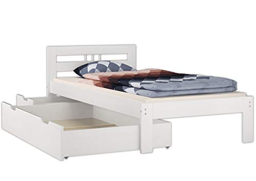 Erst-Holz Solido Bianco Telaio Letto Classico in
