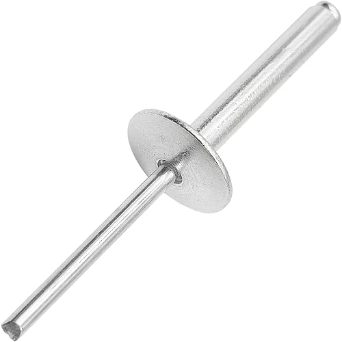 JIANDAXIN 30 remaches ciegos extralargos de brida grande, longitud extendida, mandril de vástago de acero de cabeza grande de aluminio (3/16 x 1-3/16 pulgadas)