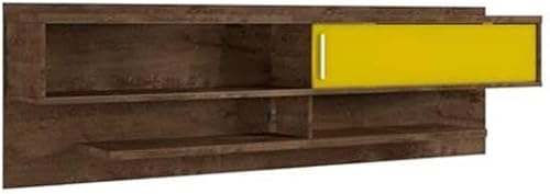 Miniatura 3 de Manhattan Comfort Astor - Centro de entretenimiento flotante para sala de estar moderno con estantes multimedia, 70.86 pulgadas, marrón Marrón