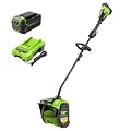 Greenworks 40V 12" Brushless Cordless Snow Shovel with LED Light, 4.0Ah Battery and Charger Included