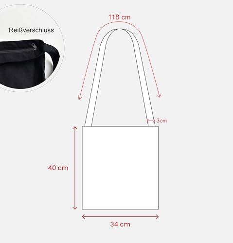 Artexia, Umhängetasche für Damen, Einkaufstasche aus Baumwolle, Stofftasche aus Canvas, natur